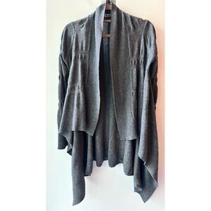 Kokun, Open Front Cashmere Cardigan Gray, Size S/M | 1000